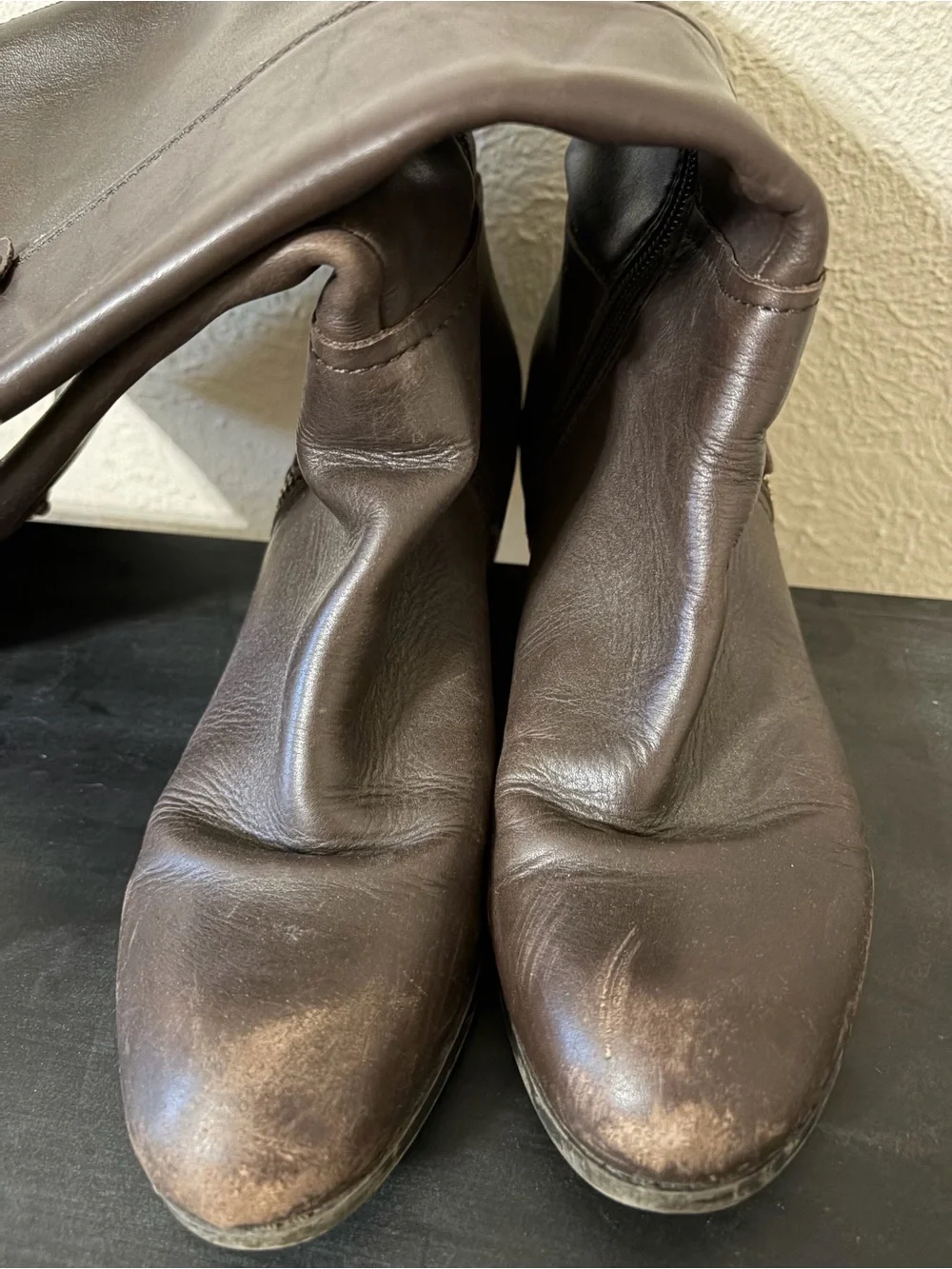 Guess Women's Over-the-Knee Leather Boots in Dark Brown